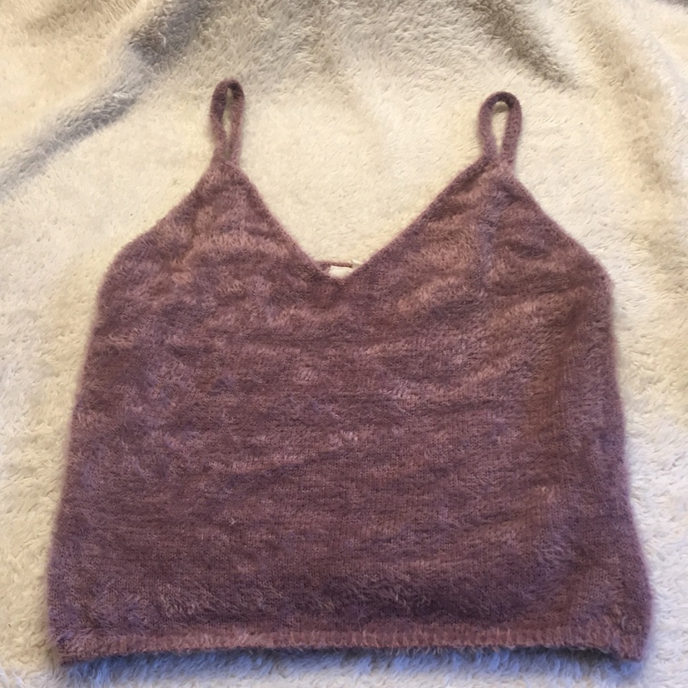 Fuzzy mauve garage tank (M)